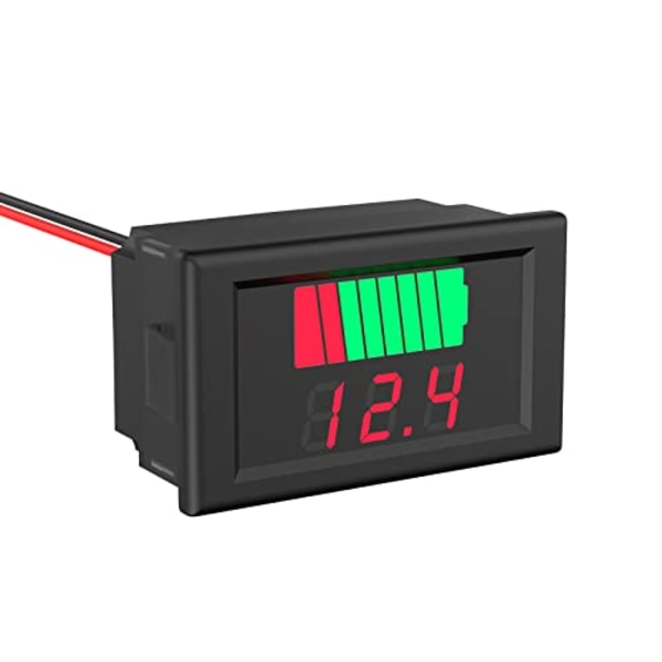 Batterispændingsmonitor, 2 i 1 Universal Batteristatusmonitor 12V, 24V, 36V, 48V, 60V LED Digital Batterimåler til Lithium- og Blysyrebatteri