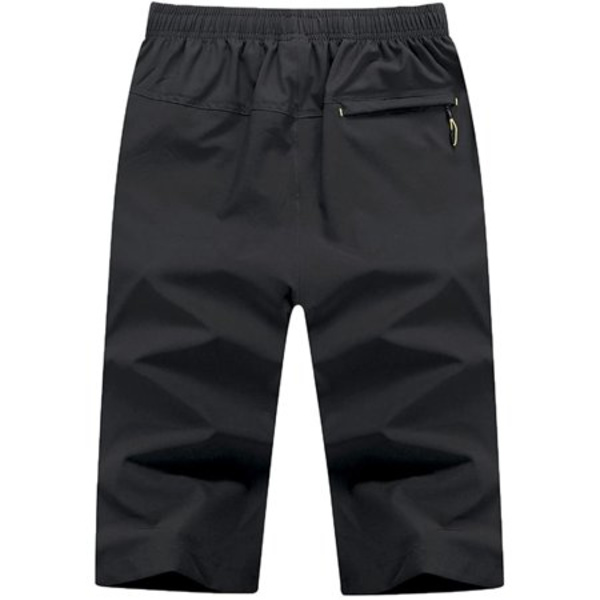 Herr Capribyxor Snabbtorkande 3/4 Byxor Under Knäet Shorts Utomhus Camping Shorts med Dragkedja Fickor，2XL