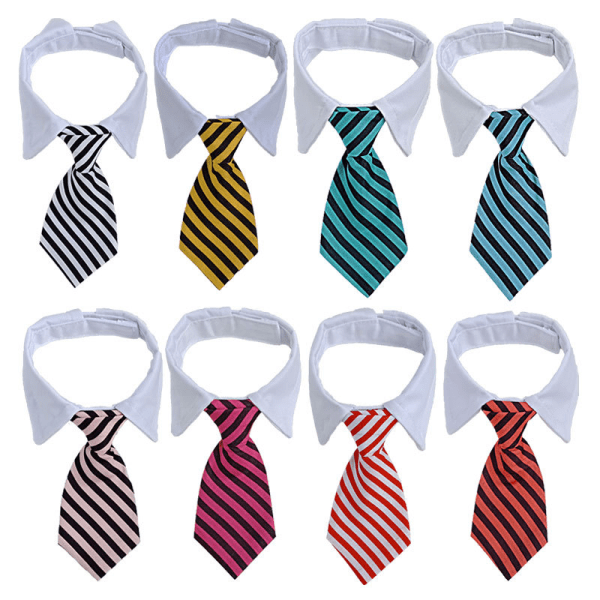 8 stykker justerbar kæledyr hund kat sløjfe kæledyr kostume slips halsbånd til Sma