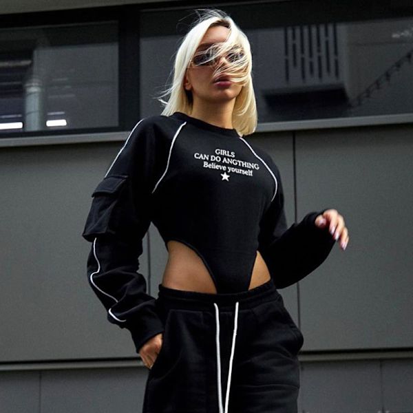 Splice långärmad, Bodysuit BLACK L