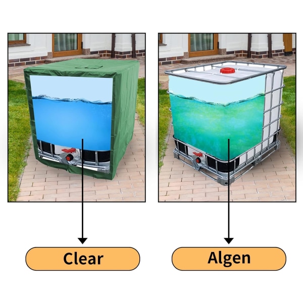 IBC Tankdæksel - Til 800L Vandtank - Til IBC Tank - Grøn, 120x80x116cm