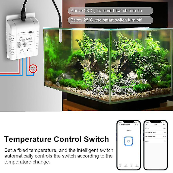 Tuya/Ewelink Smart Temperatur Wifi-bryter 16A 3000W Intelligent Overvåking Termostat Kompatibel