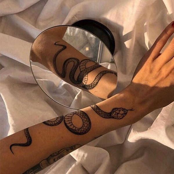 5 kpl käärme tatuointi tarrat mustavalkoinen väri väliaikainen siirto tatuointi