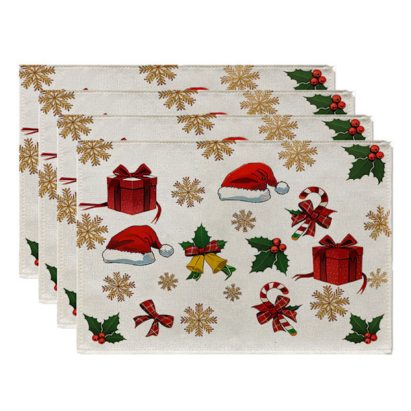 Dekoration Bordsservietter Julebordsservietter Sæt af 4 Ahornbladsservietter til Spisestue 45 x 32cm Sæsonmæssig Vinter Køkken Ferie Bordsservietter Vask