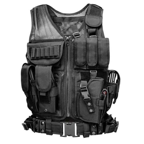 N/C Taktisk Luftgevær Vest, Luftgevær Paintball Vest, Justerbar Modulær SWAT Vest