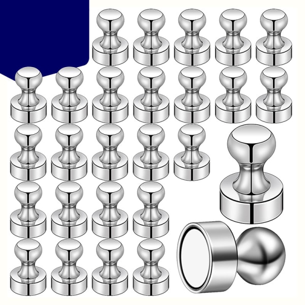 24x neodymmagneter, keglemagneter, skrivebordsmagneter, opslagstavlemagnet ni