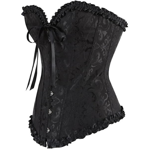 Naisten pitsi ylös sidottu luinen ylävartalon korsetti bustier alusvaatteet vartalonmuotoilija toppi musta