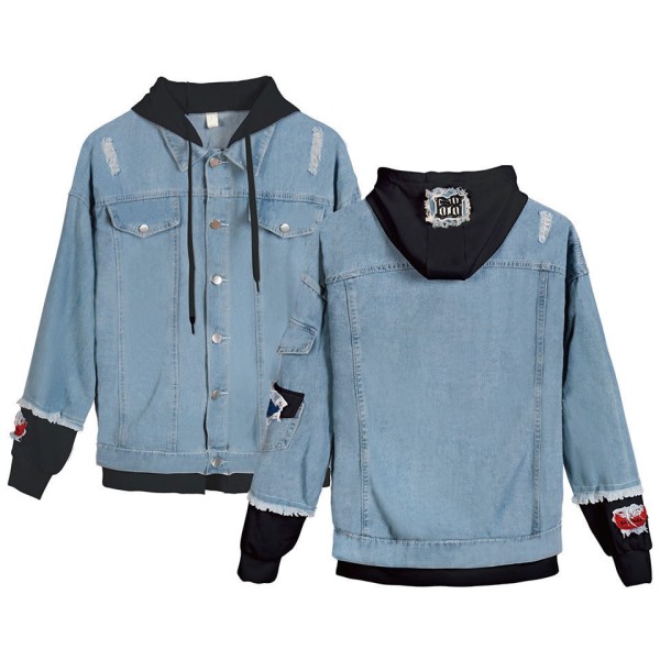 Unisex Denim-takki Naiset Miesten Denim Huppari Klassinen Trucker Jean Takki Casu