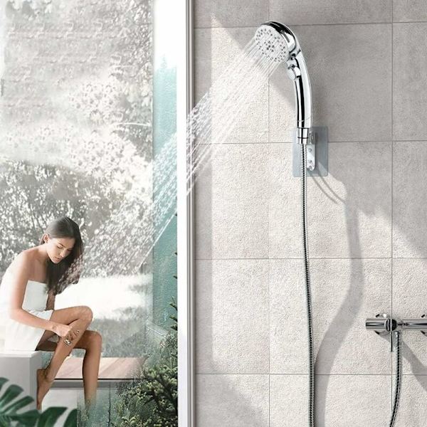 Brusehoved, håndholdt brusehoved med 1,5 m slange (uden holder), 6 spray
