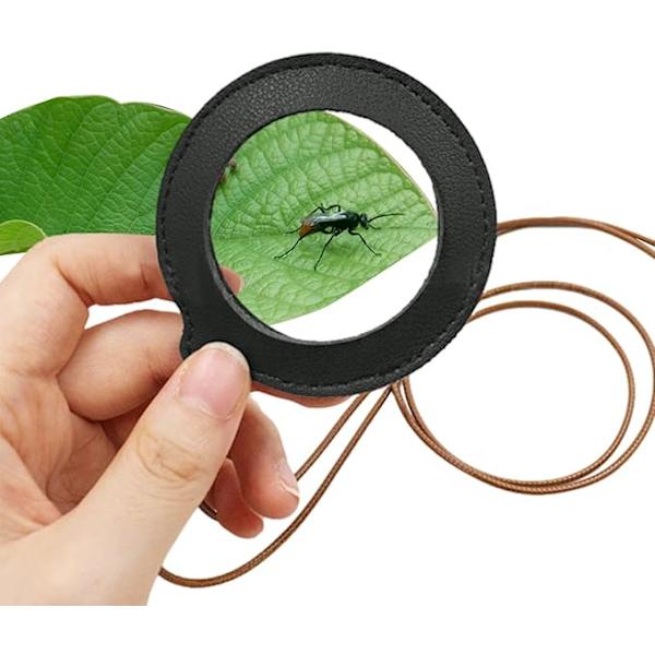 Suurennuslasi, kannettava 3x suurennuslasi yhteensopiva kaulakorun kanssa, pieni taskuun taitettava suurennuslasi optisella kaulalinssillä, kauluslukulasit