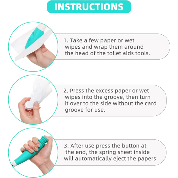 WC-apuväline, pitkä ulottuvuus Comfort Wipe, pidentää ulottuvuuttasi yli 15 tuuman otteella