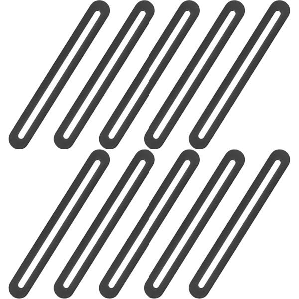 10 stk. Stålhullplater, Forbindelsesplater for reparasjon og fiksering av møbler og tre for DIY-prosjekter - 155x19 mm, Svart