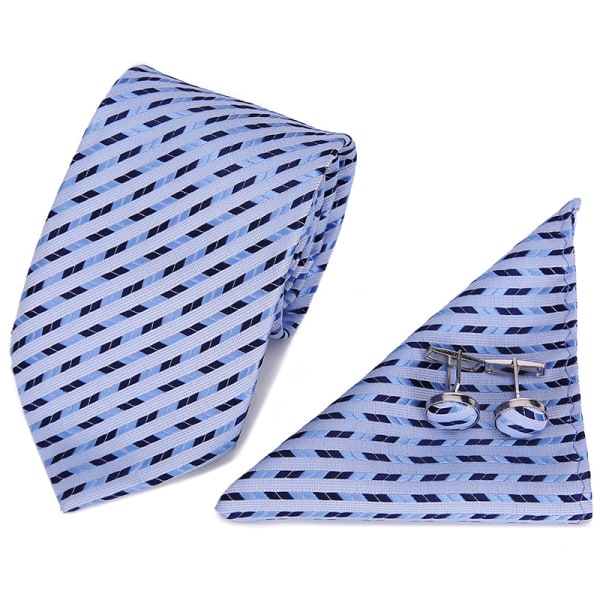 Slips for menn sett med 5, bryllupsgave slips forretningsdress slips+firkantet + mansjett