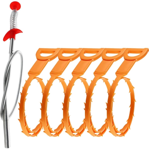 19,6 tumshårtång för avloppsrengöring (5 st), 19,6 tum avloppsrensare