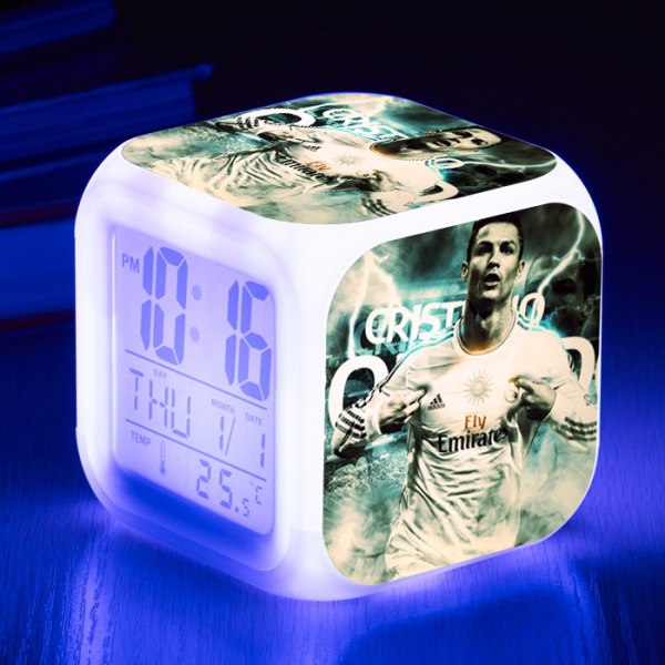 Fotbolls-VM - Ronaldo digital väckarklocka, färgglad 8CM