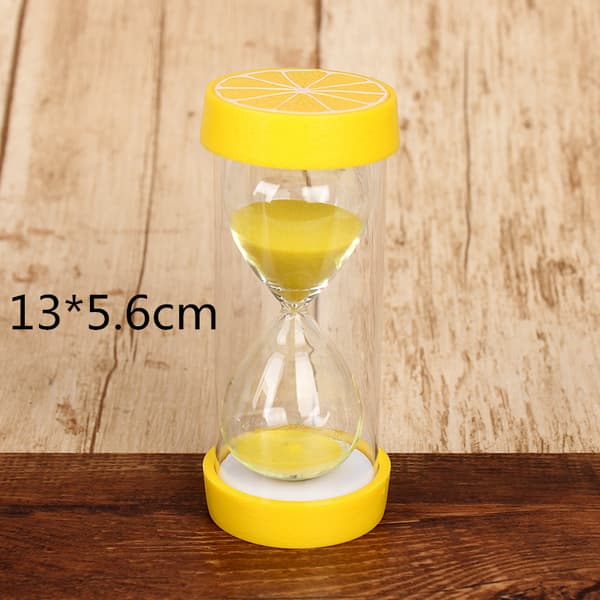 2 färger frukt stil timglas timer klocka 5 minuters timglas timer för barn