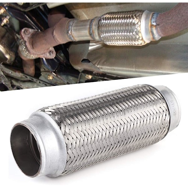 Flexibel Avgasslang Heavy Duty Rostfritt Stål Avgasslang Universal Fram Avgass Flexibel Fog Reparationsrör (51mm x 200mm)