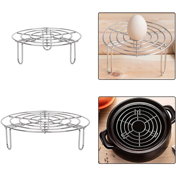2 stk. rustfrit stål dampindsats rund madlavningsindsats trykkoger Ra