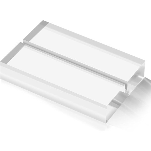 10 st Akrylställ Transparent Plexiglas Hållare Bord Namnkortshållare Fotohållare för Bröllop, Firanden, Fest (70x50x12 mm)