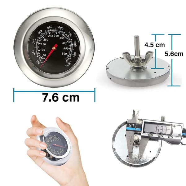 BBQ-termometer 500C 1000F Grader for Steking, Grilling og Røyking