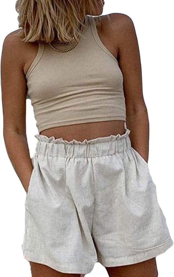 2 stk. Kvinders Casual Basic Ærmeløs Turtleneck Rib Strik Y2k Crop Tank Top