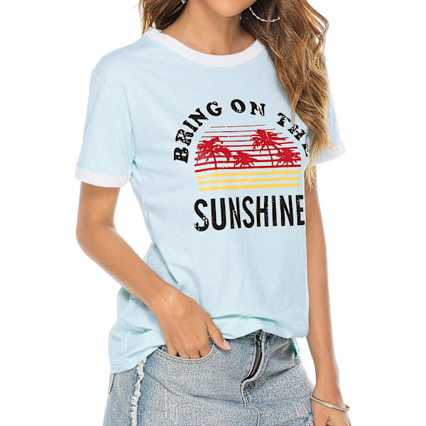 Bring On The Sunshine -grafiikkainen pitkähihainen T-paita naisten toppipaita, L