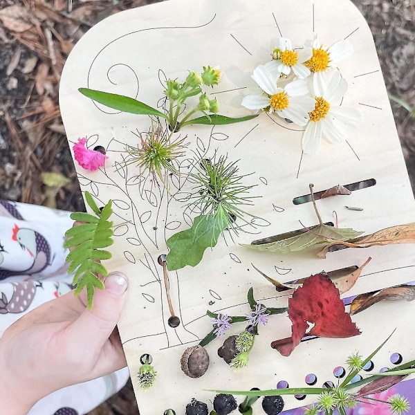 Blomsterbladssamlartavlor, DIY handgjorda blomsterarrangemangstavlor, träblomsterhållare dekorationsbordprydnad, trä DIY blomsterställ