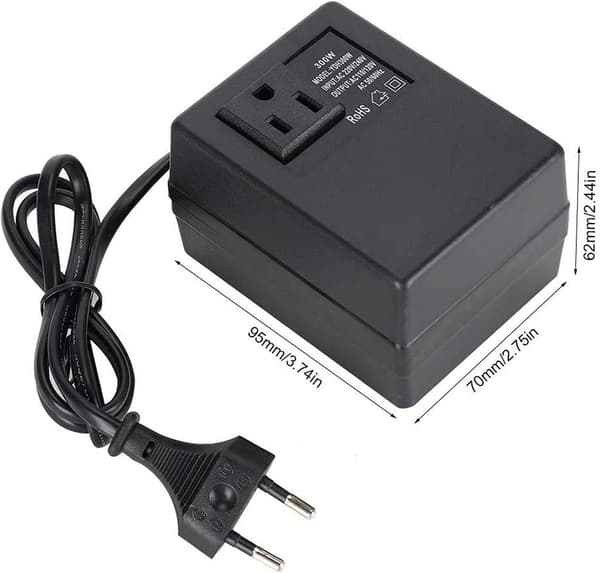 EU Pluggkonverter, Reisepluggadapter, Strømtransformator Spenningsomformer Svart 300W AC 220V til 110V EU Pluggadapter (EU)
