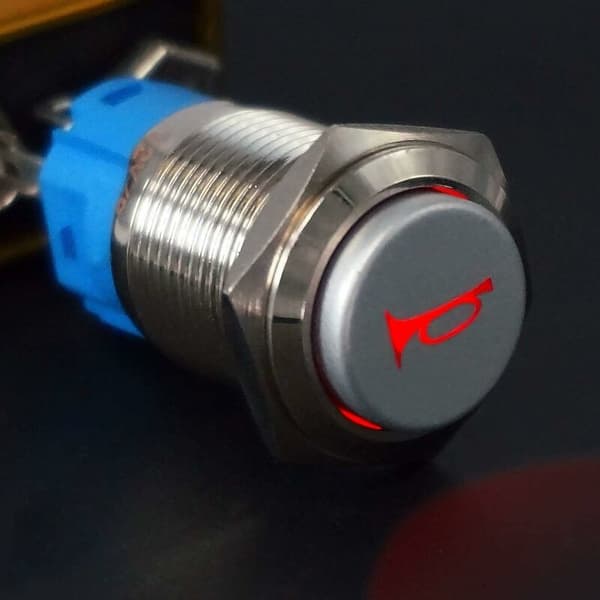 16MM Momentary Horn Button Switch 12V Trykknapp Horn Switch Reset Switch