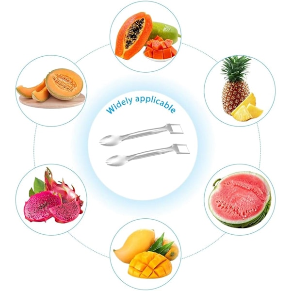 Pcs Vannmelon Gaffel, Vannmelon Skjærer, Vannmelon Gaffel, Vannmelon Skjæringsgaffel, 2 i 1 Vannmelon Kutter, Multifunksjonell Rustfritt Stål for Familie