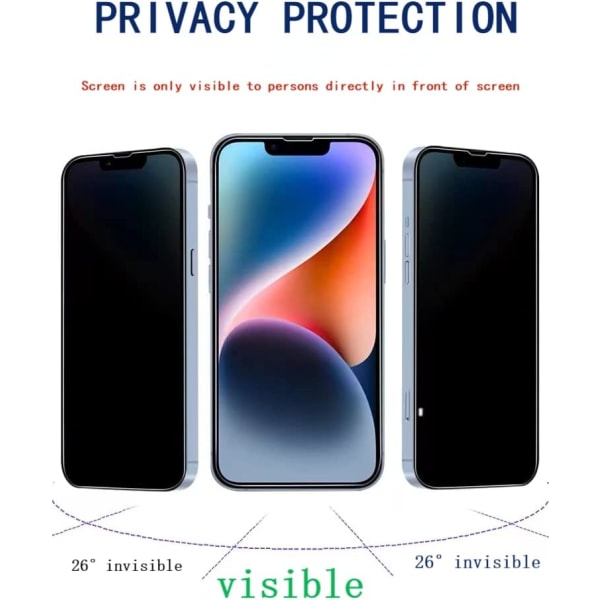 Mobiltelefon personvern - ipone 14pro-6,1 tommers beskyttelsesfilm i glass