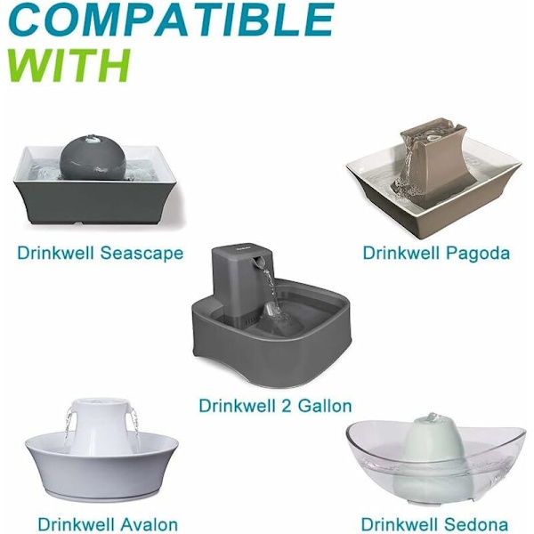 Udskiftning af kulfiltre til PetSafe Drinkwell Avalon, Pagoda, 2 gallon