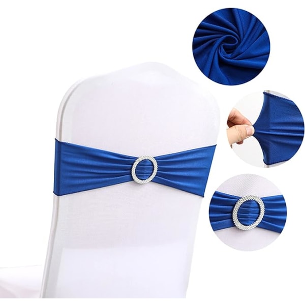 Paket med 8 Stretchstolsbågar för bröllop, Elastiska Lycra stolsband med