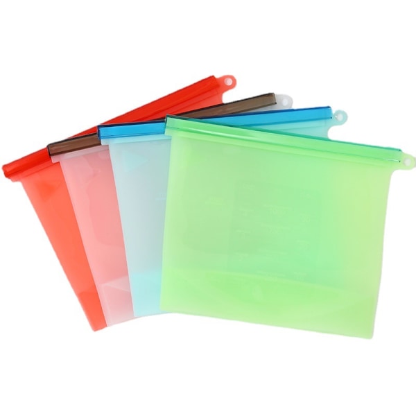 Gjenbrukbare Gallon-poser - 2-pakning - EKSTRA TYKKE Gjenbrukbare Fryseposer, Enkle å forsegle og LEKKASJESIKRE Matlagringsposer for Marinering av mat, frukt, smørbrød, snacks, måltidsforberedelse, reiseartikler