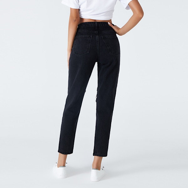 Naisten repäistyt boyfriend-farkut, kulutetut denim-nilkkapituusfarkut, XL