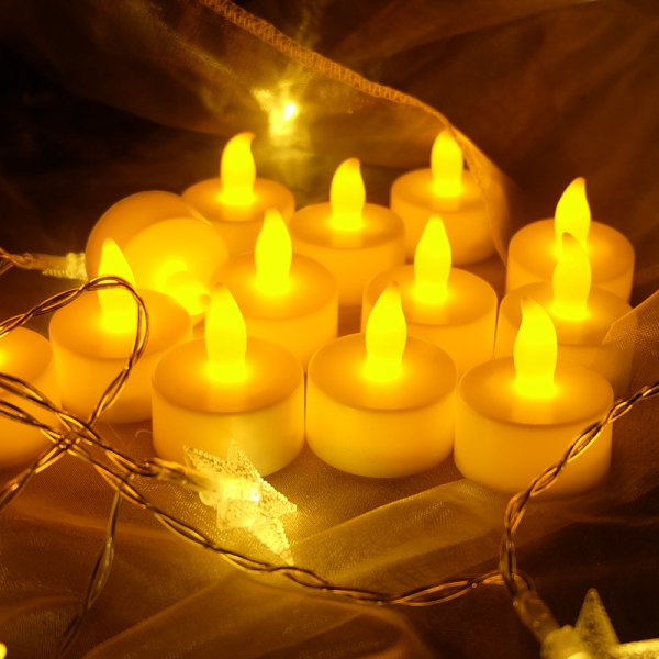 Led stearinlys, flammeløse stearinlys, julefe-lys, festlys, Kristus