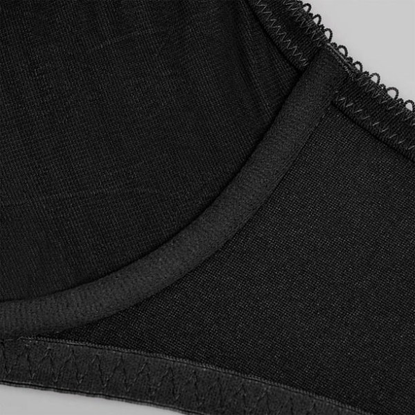 Dækkende minimizer bh med bøjle og blonder til kvinder - Støttende plus size bh'er til kvinder 42/95E sort