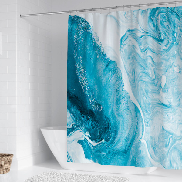 Duschdraperi med blått havsmotiv, 100cm*180cm