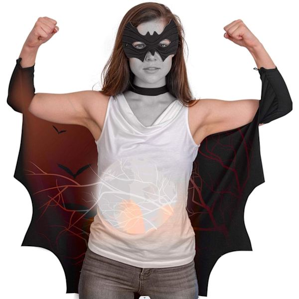 Fladdermus Kappe til Børn, Børne Vampyr Fladdermus Kappe, Halloween Udklædningskostume, Va