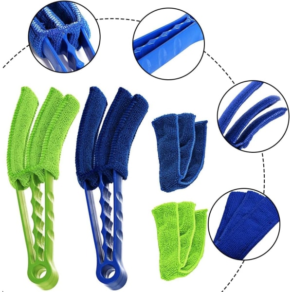 Rengöringsborste Set med 2 Rengörare, Avtagbar Persienner Mikrofiber Rengöring