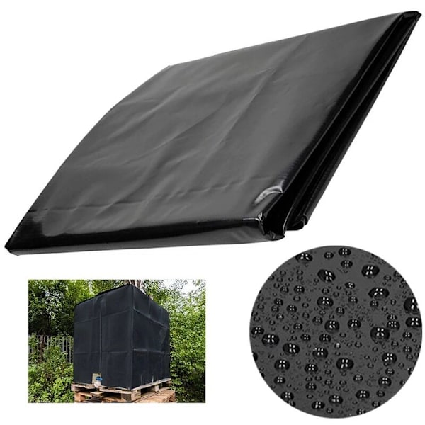 Vattentanksskydd, Skydd för 1000 L IBC-tank med rektangulärt lock, Anti-damm Anti-UV Anti-regn (116 x 100 x 120 cm)