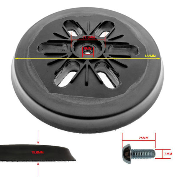 Støtteplate for Bosch Turbo eksentersliper 148 mm med skrue
