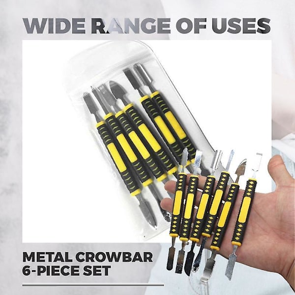Metal Crowbar 6-osainen sarja, kodinkoneiden purkutyökalu, elektroniikan korjaus