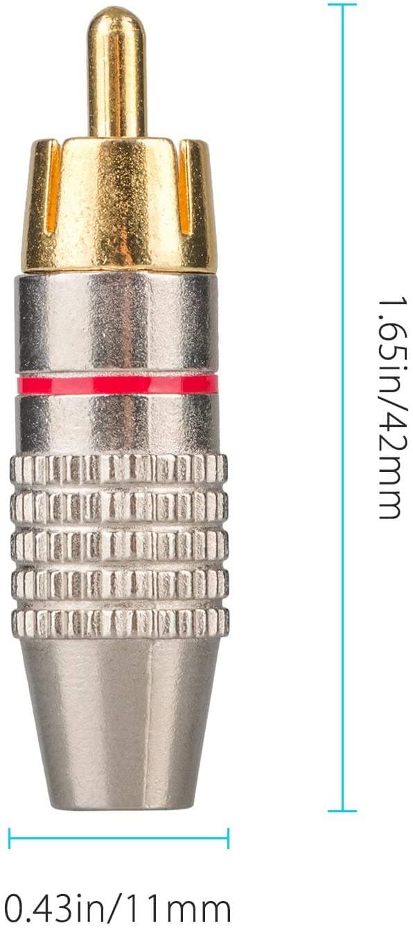 12 stk. RCA-han-stik, RCA-lyd- og videostik, RCA-terminal-lydstik