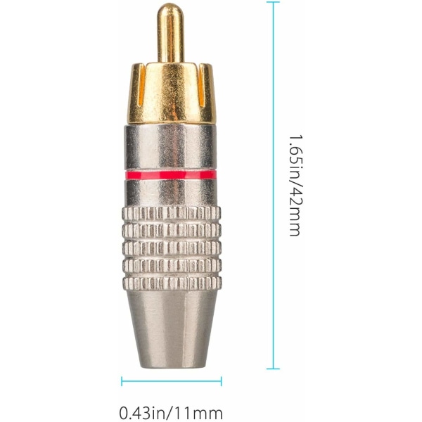 12 stk RCA hannkontakt, RCA lyd- og videokontakter, RCA terminal lydkontakt, RCA loddefri kontakt, RCA pluggkontakt