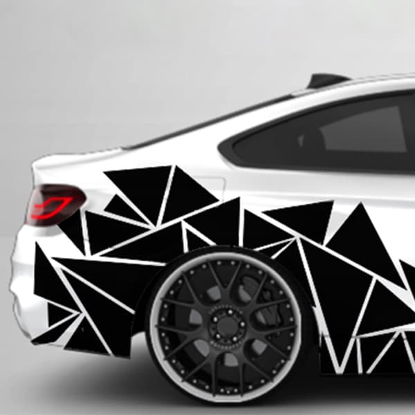Bilsidesdekaler, trianglar komplett set kamouflage bilsticker racing sidodekaler
