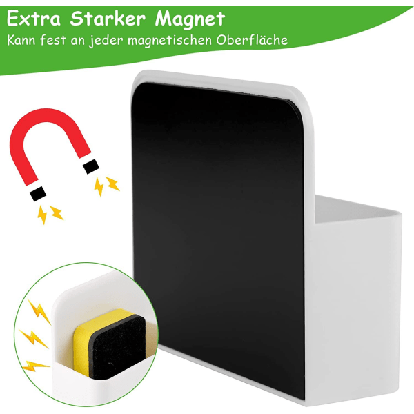 2 stk. magnetiske pennemarkørholdere, whiteboard-markør magnetisk kopholder Orga