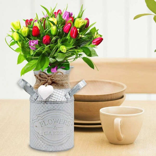 Metallblomvas Gammaldags Vintage Skrivbordscylinder Planter Vas Kruka