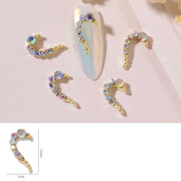 5 Par Heart Pearl Nail Crystal Rhinestone 3d Nail Art Charms skinnende negle