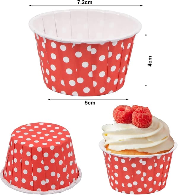 Pakke med 50 papir kageforme, cupcakeforme, papir cupcakeforme (rød)